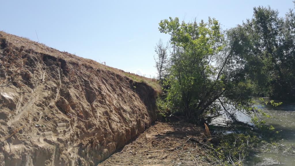  - Fiume Topino a valle di Cannara, destra idraulica: scavi finalizzati alla riparazione dell'erosione tramite realizzazione di scogliera