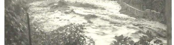 Tessino. La grande Piena, 1957 in lontananza si vede il ponte della ponzianina